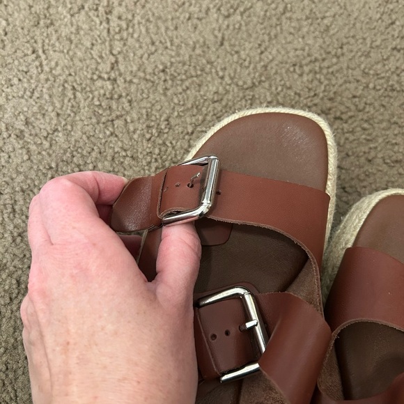 By Anthropologie Double Buckle Platform Sandals size 10 or 40 uk - Picture 6 of 10